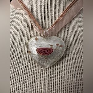Marino Style Glass Pink Heart